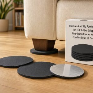 Premium Anti Slip Furniture Pads Pre Cut Rubber Grippers Floor Protectors for Heavy Couches Sofas 24 Count