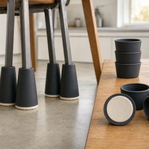 Felt Bottom Furniture Pads for Chair Legs Flexible Silicone Cups Prevent Scratches Noise Reduction 24 Pack