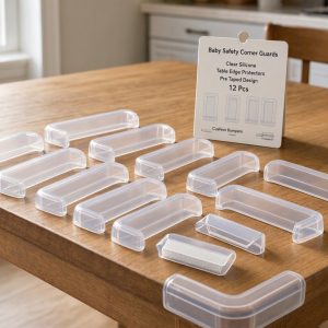 Baby Safety Corner Guards Clear Silicone Table Edge Protectors Pre Taped Design Cushion Bumpers 12 Pcs